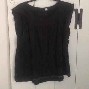 Black old navy ruffle sleeve blouse
